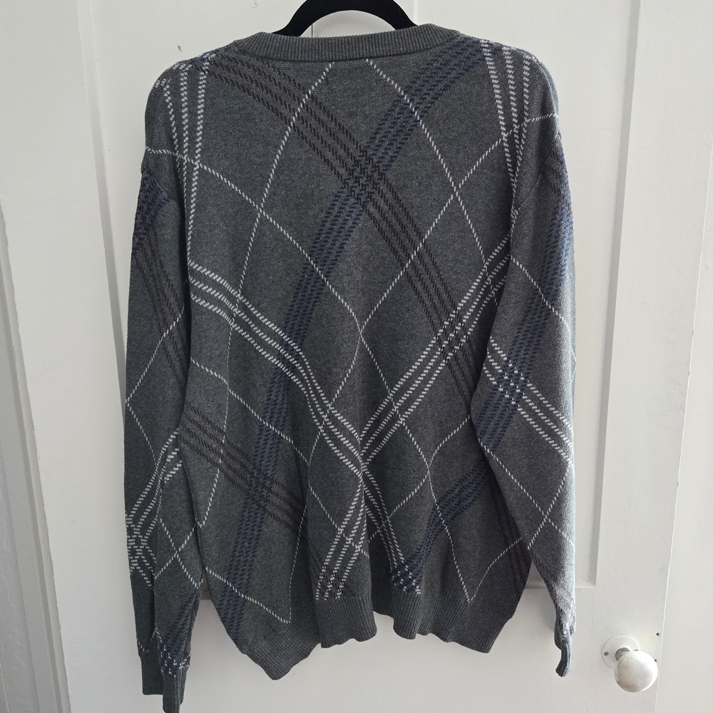 Johnston & Murphy Mens Sweater, Large Classic V-Neck Pullover Pima Cotton Casual - Picture 2 of 10